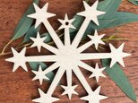 木製 オーナメント8cm 雪印 Norma [HOL-19S]クリスマス スノーフレーク 白樺　スター　星の画像