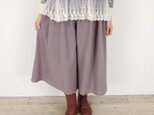 [予約販売] ワッシャーハーフリネンローズグレーギャザーパンツ
