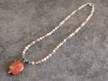 美しい手仕事　ジュエリー　ビンテージカーネリアン　ネックレスtj34t
