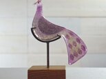 孔雀のオブジェ［紫色］の画像
