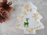 トナカイ☆ツリー型プレートLサイズ（グリーン）
