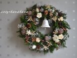 【送料半額キャンペーン】雪降る夜のクリスマスwreathの画像