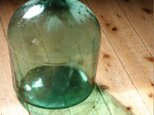 №077　古いデミジョンボトル/グリーン/ガラス瓶/花器/古道具/アンティーク/インテリアの画像