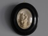 19世紀 メダイヨン 額装 マリア母・アンナと少女マリア フランス アンティーク 0501543の画像