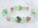 不安や緊張、パニックが和らぐよう導く クリソプレーズ アベンチュリン スモーキー パワーストーン天然石ブレスレット No654