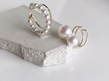 14kgf パールイヤーカフ2点セット　Snow & Pearlhoop イヤカフ
