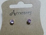 再販：ラベンダーアメシストのスタッドピアス（4ミリ）