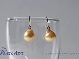 「シャンパンゴールドパール」ピアス