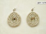 ビーズ刺繍シルバーピアスBigDrop