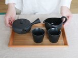 毎日のお茶セット「洗いやすく手入れのしやすい平丸急須」玉光窯さんのつくる常滑急須・平丸・湯冷まし・湯呑み2つのセットの画像