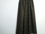 ウール コットン・カモフラージュ プリント・タックプリーツ ロングスカートの画像