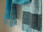 手織りカシミアマフラー・・冬空