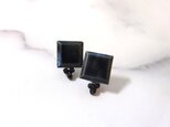 スクエアとblack spinel のピアス/イヤリング(黒)