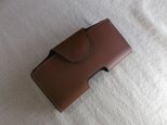 横型スマホケース　ベルトポーチタイプ　牛革