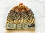 草木染　アラン模様のニット帽の画像