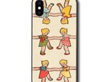 【ヴィンテージカード フランス 踊る少女】スマホケース ガラスケース 名画 iPhone15 iPhoneX XS