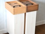 木製　ダストボックス　 フタ付きゴミ箱  ごみ箱　2台セットの画像