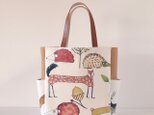 絵本のような動物柄　インポートファブリック　サイドポケット　トートバッグ