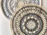 ［2枚セット］ウール100%   48cm  チェアパッド　座布団　ざぶとん　ウール　毛糸　編み物の画像