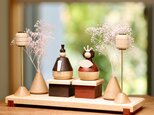 無垢材のおひな飾り　ひな人形　おひなさま　内裏雛　桃の節句　木製