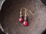 【K14gf】Ruby × Kyanite Earrings／ルビー×カイヤナイト ピアス
