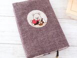 【受注制作】カフェのマスターのブックカバー(ドリップ)・文庫本サイズ☆厚めの本にも対応　＊　刺しゅう　刺繍