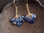 【K14gf】Royal Blue Kyanite Dangling Earrings／ロイヤルブルーカイヤナイト 小房ピアスの画像