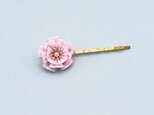 ふんわり八重桜のヘアピン♡手染めシルク /ピンク  つまみ細工 和 着物　 春　袴　卒業式　成人式　浴衣