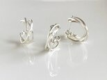 【イヤーカフ・ピアス2点セット】silver925  3連　diagonal キャッチレスピアスの画像