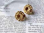 YM106-【 Monet 】モネ・ヴィンテージイヤリング 1970〜80s Gold-tone rope designの画像
