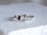 garnet triangle ring 　天然石ロードライトガーネット　三角　シルバーリング　silver925の画像