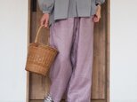Linen baker pants / PINKの画像