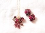 Necklace Charm Set【K14gf】Garnet × Ruby × Tourmaline × Moonstoneの画像