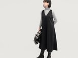 年間通して一枚で 前後2WAY 上質 ジャンスカワンピース 黒 ●CORALIE-JNOP●