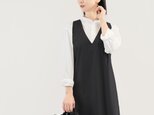 年間通して一枚で 前後2WAY 上質 ジャンスカワンピース 黒 ●CORALIE-JNOP●