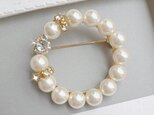 シンプルパール＊丸ブローチ✨