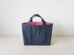 TOTE BAG -bicolor- (M) / smokyblue × peachの画像