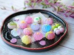 ガラスの和菓子・春の和菓子小さなガラスの置き飾り★ガラスのミニチュア和菓子店★