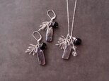 Necklace Charm Set【sv】Black Pearl×Labradorite×Onyx×DiamondQuartzの画像