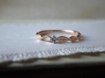 Ｋ10　葉っぱのリング（アクアマリン）の画像