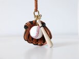 【野球】可愛い 本革レザーチャーム 鞄のチャーム　の画像