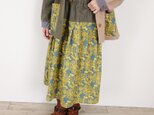 [予約販売] Oliveデニムとノルディックフラワー切替ギャザースカート(セットアップにもなります)の画像