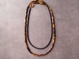 残りわずか【GP・受注制作】Tigereye × Black Tourmaline Necklace／タイガーアイ ネックレスの画像