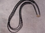 Black Onyx Long Necklace／ブラックオニキス 3連ロングネックレスの画像