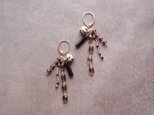 Smoky Quartz Mix Earrings【GP】スモーキークォーツ ミックス フレンチピアスの画像