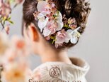 ミニ胡蝶蘭のヘッドドレス/ヘアアクセサリー＊ウェディング 結婚式 白無垢 和装 成人式 卒業式 髪飾り 袴 前撮りの画像