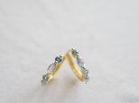 アクアマリンワンタッチフープピアス/イヤリング