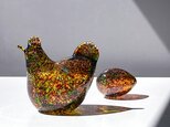 【nuutajarvi】Kerttu Nurminen Glass Rooster ＆ egg・ヌータヤルヴィ ニワトリ たまご