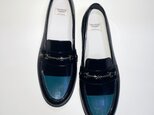 ◆晴雨兼用◆ 2トーンビットローファー (ブラック x ダークグリーン他) 22.0cm〜25.5cm
