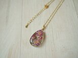 愛のかんざしの押し花ネックレス